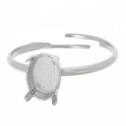 Bague pour cabochon PureCrystal 4122 8x6 mm - Rhodié x1|raw }}