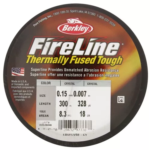 Fil Fireline - Tresse fusionnée 0.15 mm (18LB) Crystal x300 m