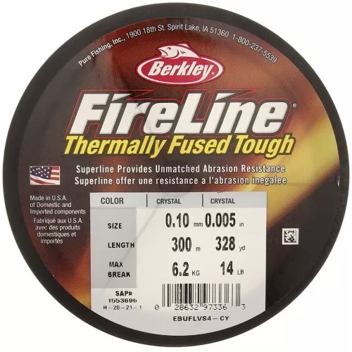 Fil Fireline - Tresse fusionnée 0.10 mm (14LB) Crystal x300 m