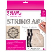 Kit <b>String</b> Art mod�le Rosace forme carr� en bois brut 22 x 22 cm pour la d�co DIY