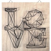 Kit <b>String</b> Art mod�le Love forme carr� en bois brut 22 x 22 cm pour la d�co DIY