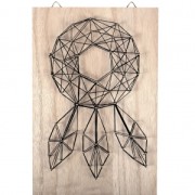 Kit <b>String</b> Art mod�le Attrape-r�ve forme rectangle en bois brut 20 x 30 cm pour la d�co DIY