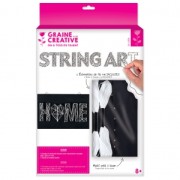 Kit <b>String</b> Art mod�le Home forme rectangle en bois noir 30 x 20 cm pour la d�co DIY