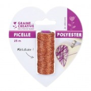 Fil polyester m�tallis� 1 mm Cuivre x 25 m