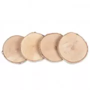 4 rondelles de bois brut 70 - 100 mm pour la décoration DIY