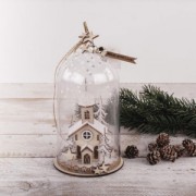 Cloche en plastique avec socle à garnir pour la deco 10x19 cm Transparente x1