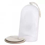 Cloche en plastique avec socle à garnir pour la deco 10x19 cm Transparente x1