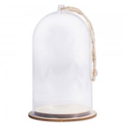 Cloche en plastique avec socle à garnir pour la deco 8x13 cm Transparente x1|raw }}