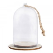 Cloche en plastique avec socle à garnir pour la deco 6x9 cm Transparente x1|raw }}