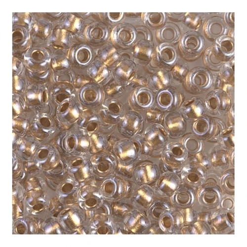 Rocaille Miyuki 8/0 234 - Crystal Spkl Met Gold Lined x8g