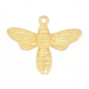 Breloque abeille 15.5x19 mm - Doré à l'or fin x1