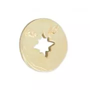 Breloque rose des vents 11.5 mm - doré rose HQ x1