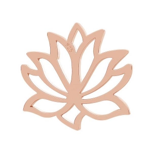 Pendentif / Intercalaire Fleur de Lotus 12 mm en Argent 925 doré rose x1