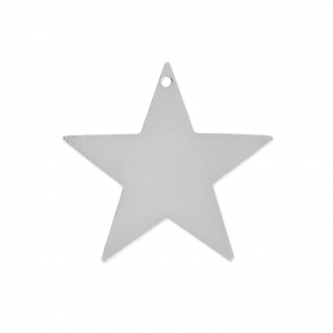 Sequin étoile en laiton lisse 16 mm rhodié x1