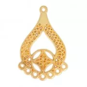 Intercalaire/Chandelier goutte motif ethnique 8 anneaux 42 mm Doré à l'or fin x1