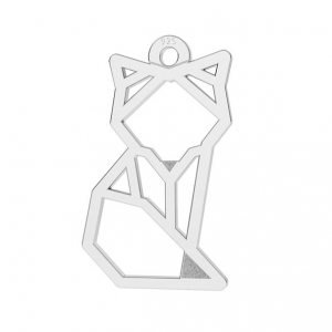 Breloque renard origami 17 mm en Argent 925 x1