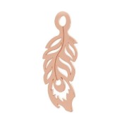 Breloque plume de paon 20 mm en Argent 925 doré rose x1|raw }}