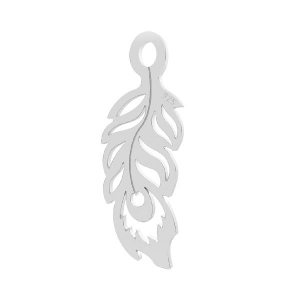Breloque plume de paon 20 mm en Argent 925  x1