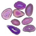 Pendentif tranche d'Agate teintée 60 mm - Purple