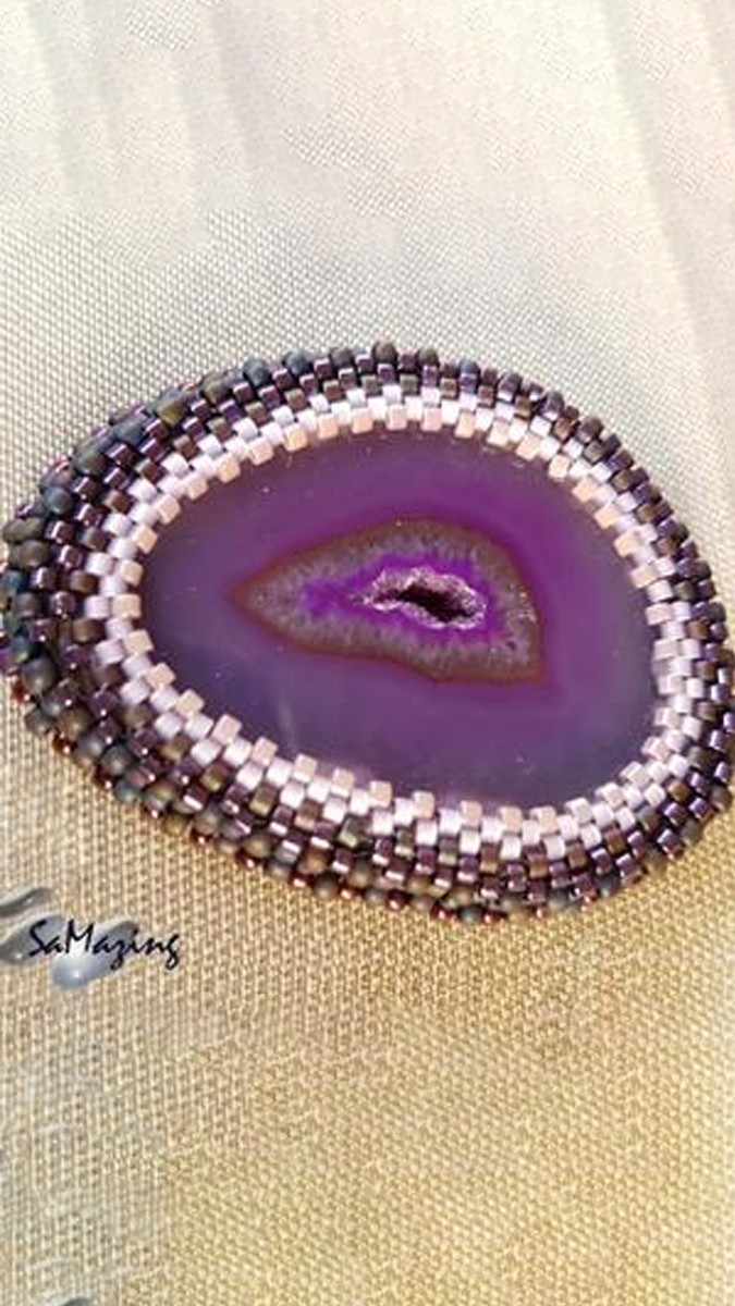 Schéma Comment sertir une tranche d'agate ?