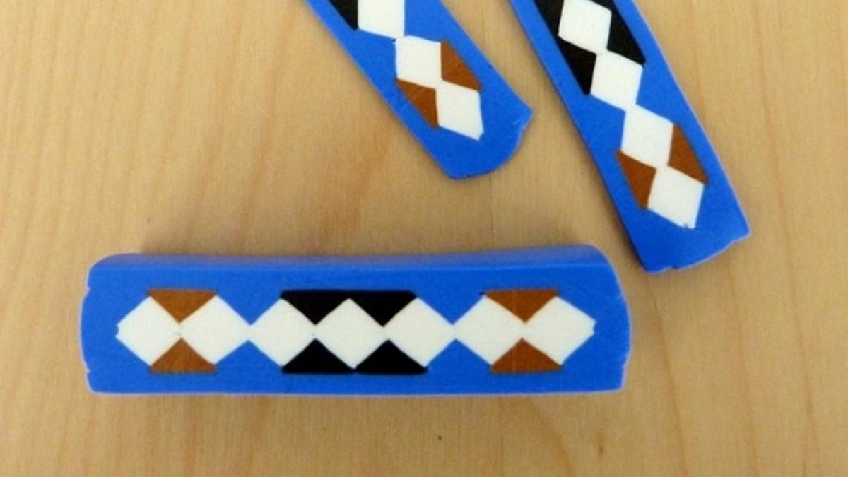 Schéma Comment réaliser une cane géométrique avec de la pâte polymère ?