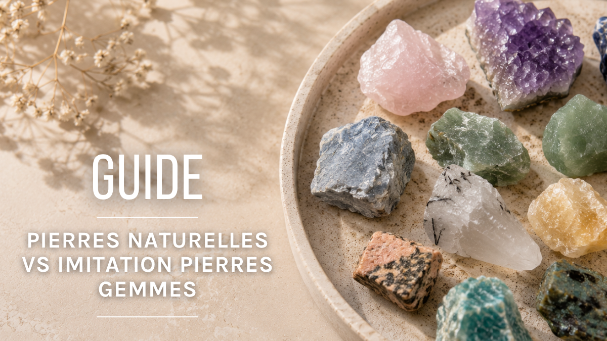 Schéma Pierres naturelles vs Imitation pierres gemmes : les différences Schéma Pierres naturelles vs Imitation pierres gemmes : les différences