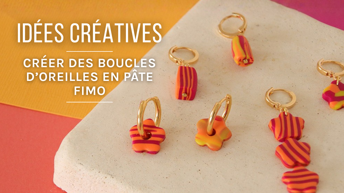 Schéma 8 idées de boucles d'oreilles DIY en pâte Fimo