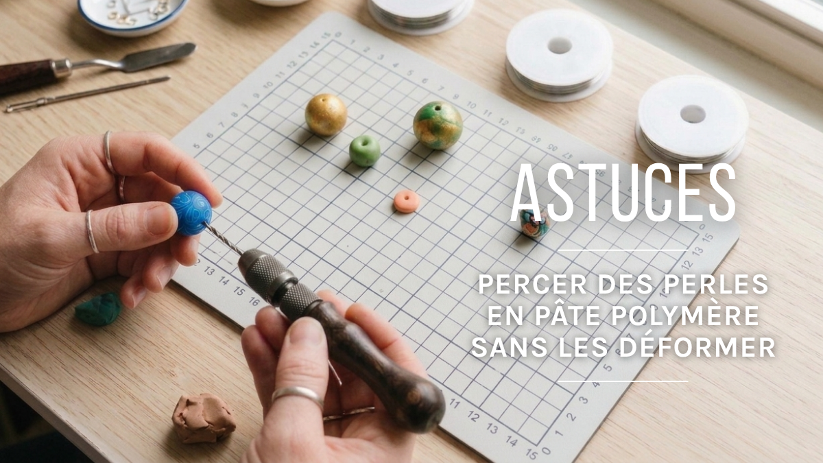 Schéma Comment percer des perles en pâte polymère sans les déformer ? Schéma Comment percer des perles en pâte polymère sans les déformer ?