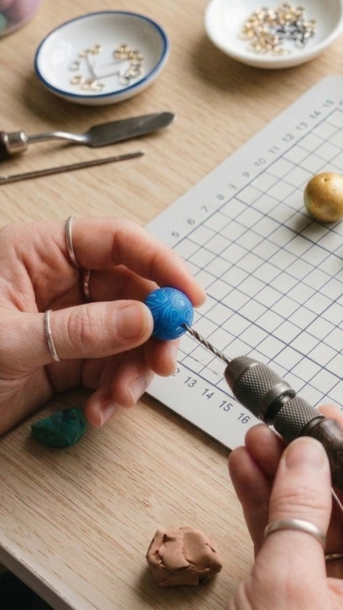 Schéma Comment percer des perles en pâte polymère sans les déformer ? Schéma Comment percer des perles en pâte polymère sans les déformer ?