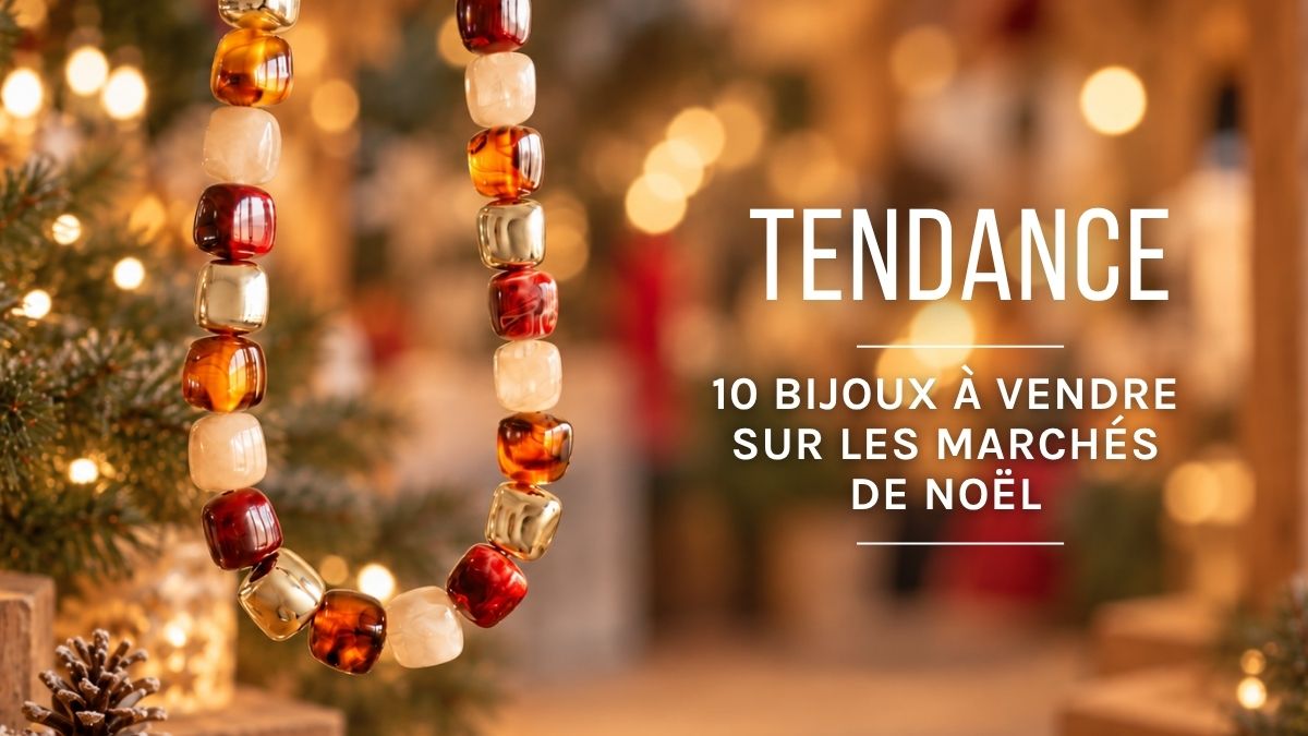 Schéma 10 bijoux tendance à vendre sur un marché de Noël Schéma 10 bijoux tendance à vendre sur un marché de Noël