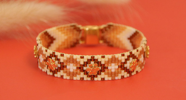 Grille de tissage Bracelet Miyuki sur métier à tisser