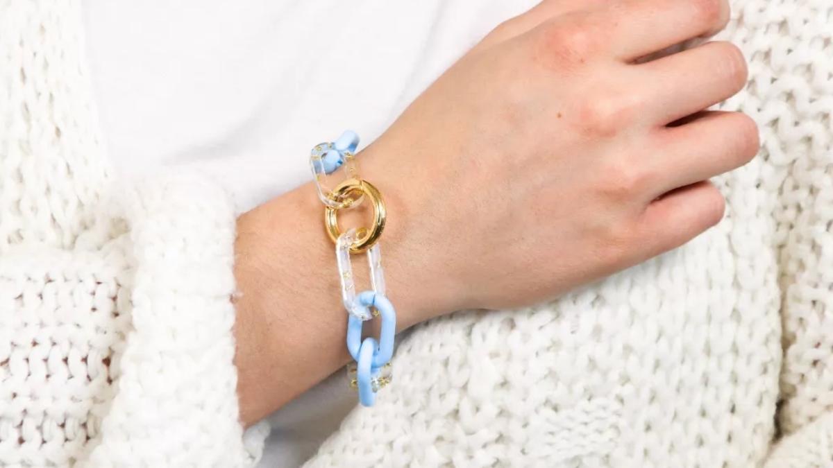 bracelet gros maillons r&eacute;sine &eacute;poxy