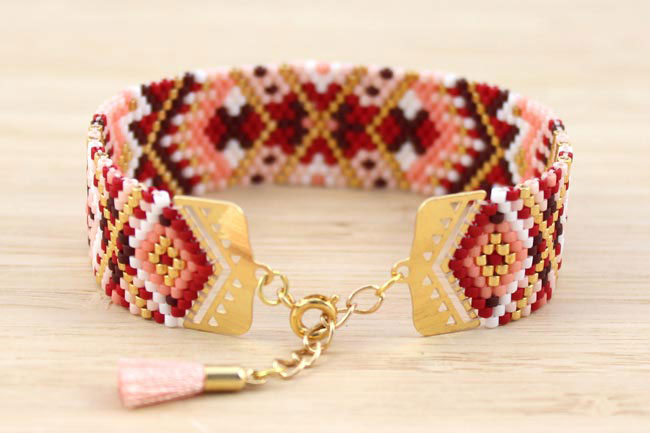 bracelet peyote 13 rangs de perles