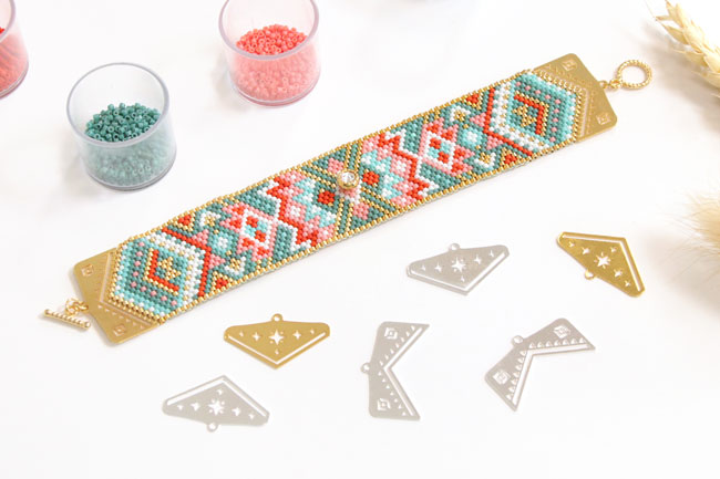 bracelet peyote 21 rangs modèle attrape rêves