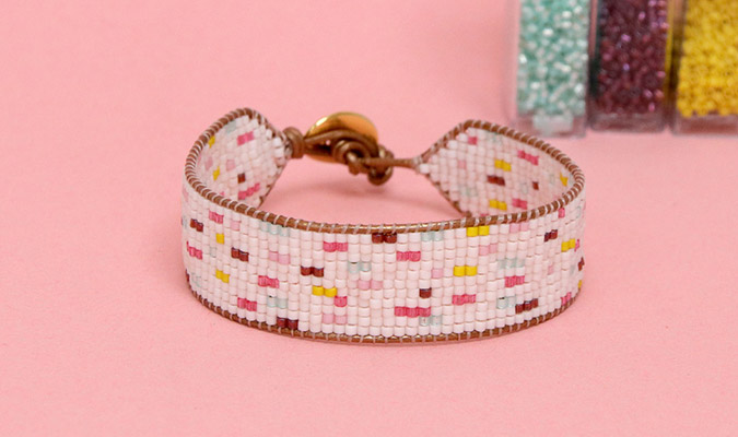 bracelet miyuki bordure cuir