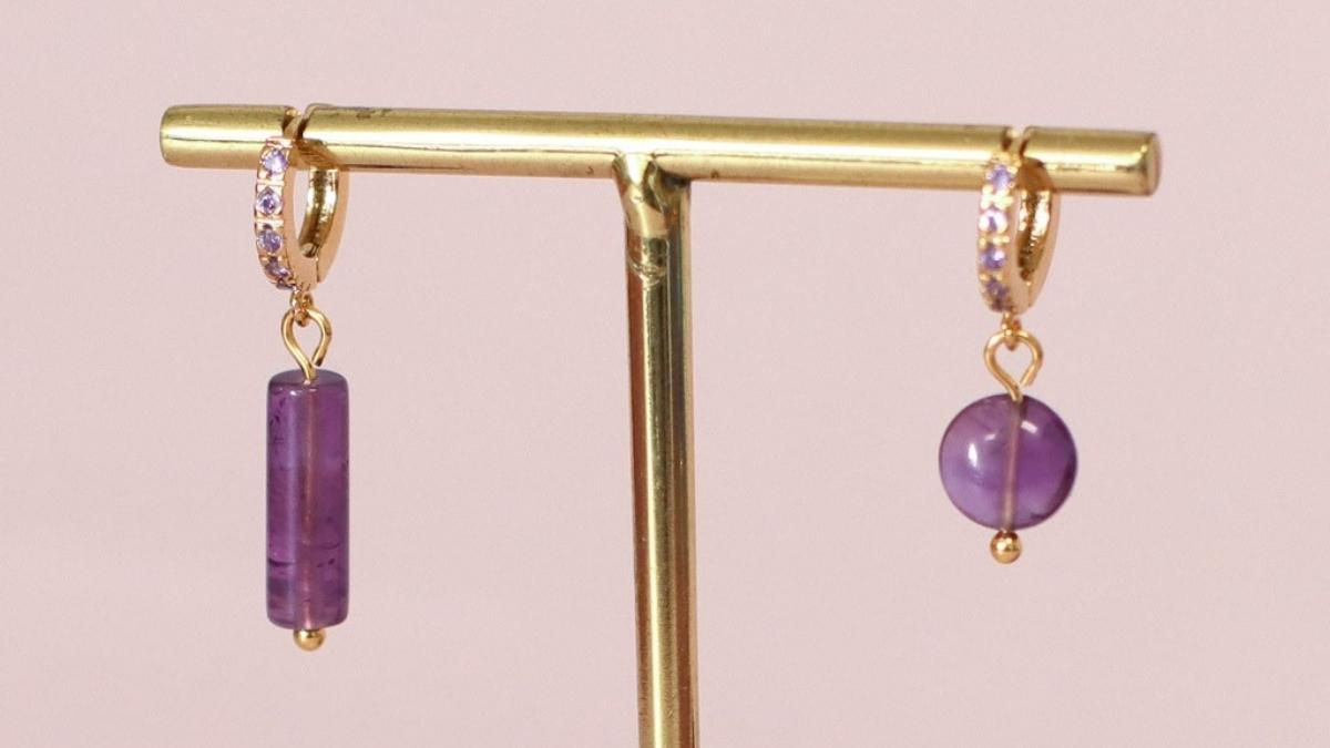boucles d'oreilles am&eacute;thyste