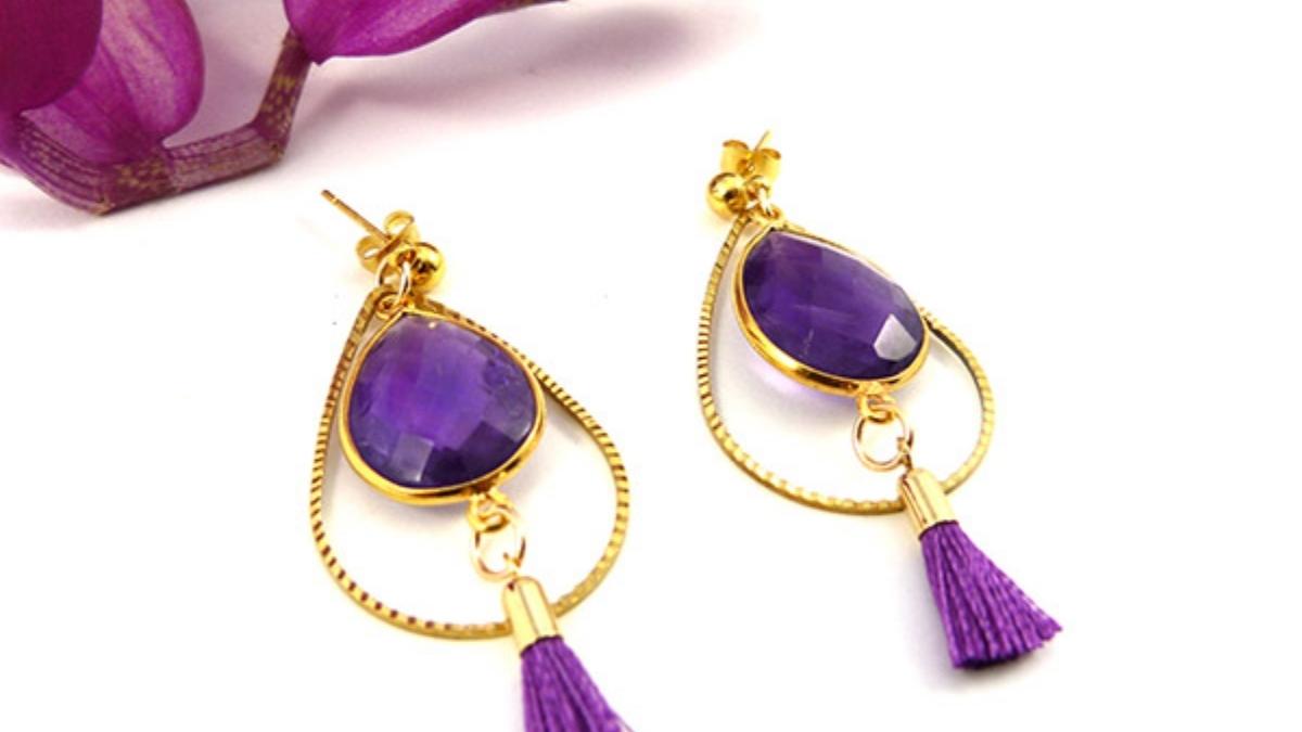 boucles d'oreilles am&eacute;thyste