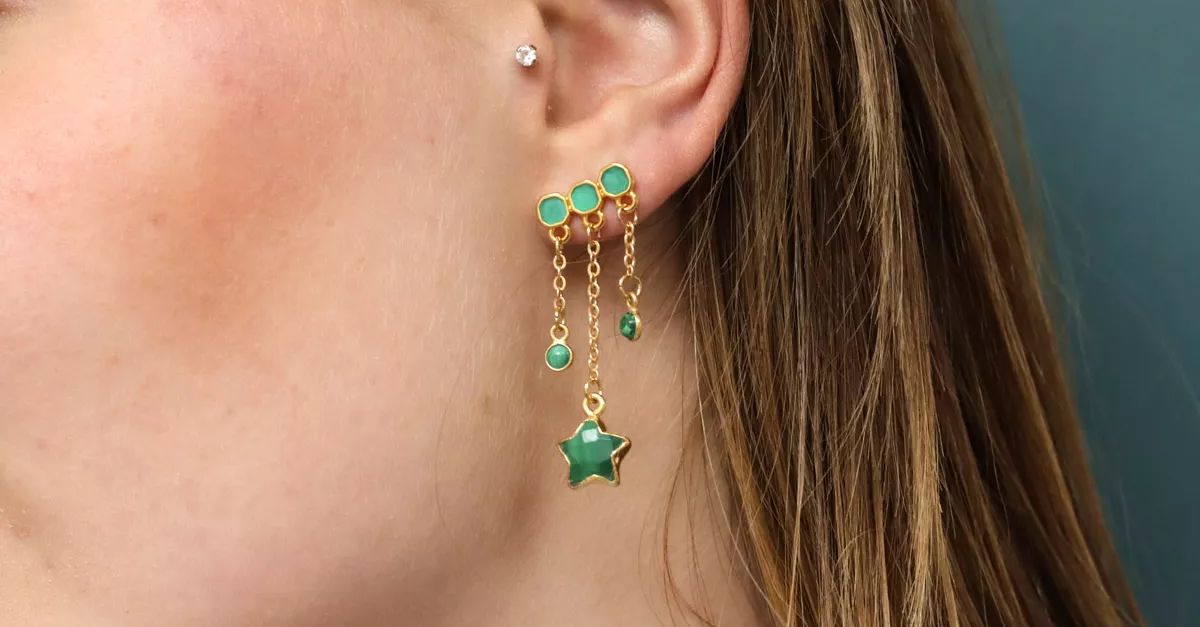 boucles d'oreilles malachite