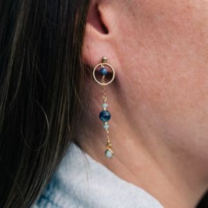 boucles d'oreilles sodalite