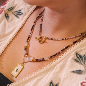 collier multirangs tourmaline