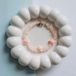 bracelet de perles en quartz rose