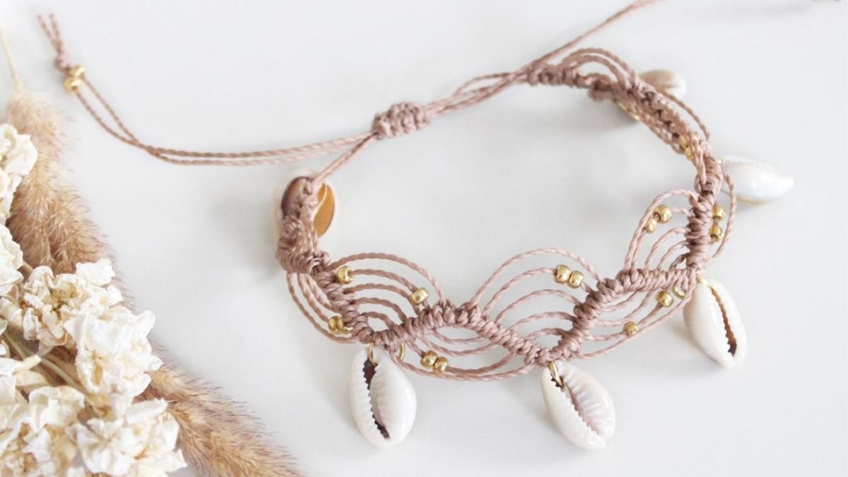 bracelet de cheville coquillage
