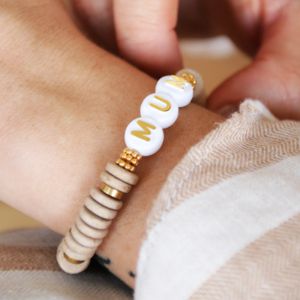 bracelet elastique avec perles heishi