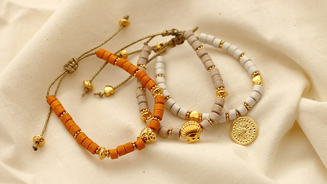 bracelet en heishi céramiques