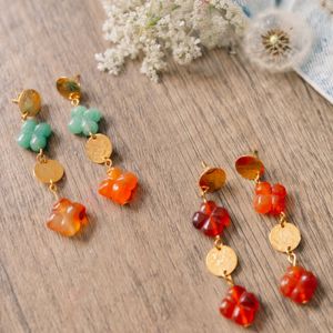 boucles d'oreilles pierres gemmes avec pince looper