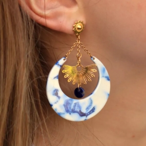 Boucles d'oreilles demi-lune ac&eacute;tate