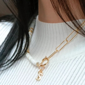 Collier cha&icirc;ne et heishi