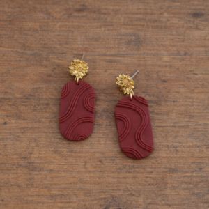 Boucles d'oreilles texture de fils polym&egrave;re