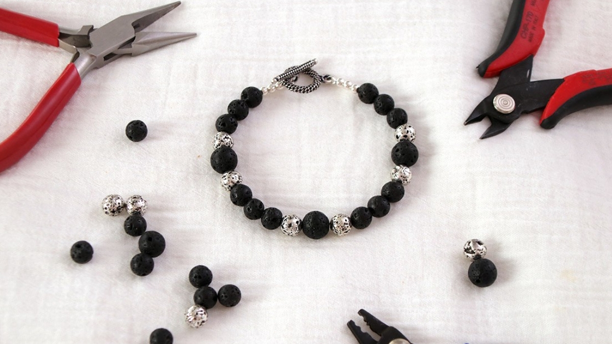 bracelet homme pierre de lave