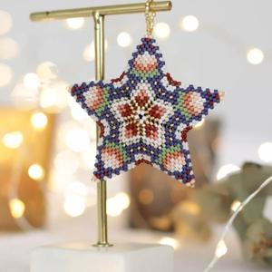 &eacute;toile de no&euml;l en perles de rocaille